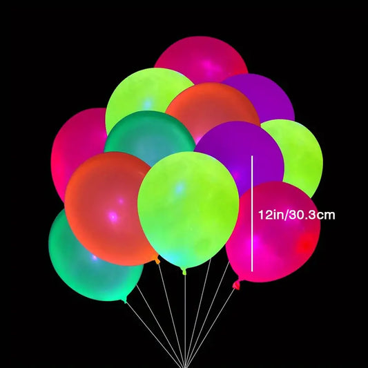 25 ballons Fluo lumière noire fluo